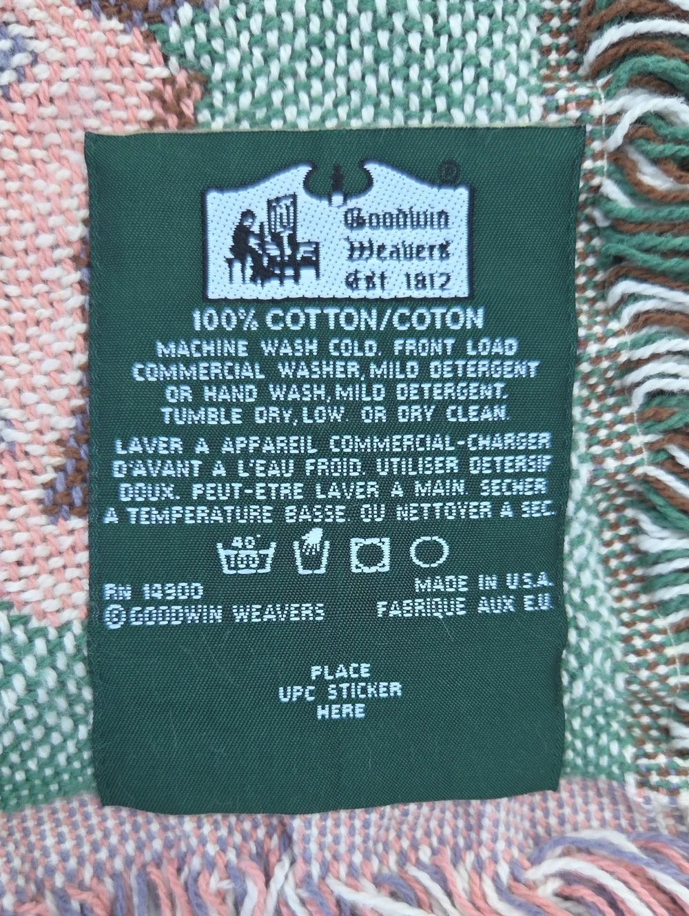 VTG Goodwin Weavers Western Cowboy Nature Horse Throw Blanket Made In USA